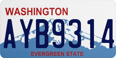 WA license plate AYB9314