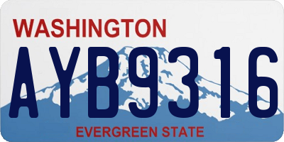 WA license plate AYB9316