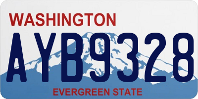 WA license plate AYB9328
