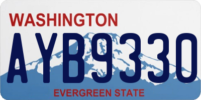 WA license plate AYB9330