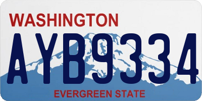 WA license plate AYB9334