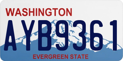 WA license plate AYB9361