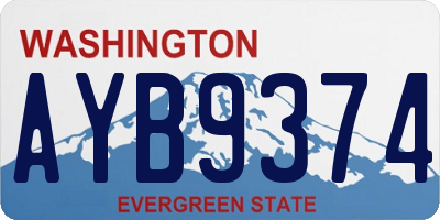 WA license plate AYB9374