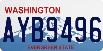 WA license plate AYB9496