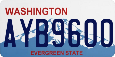 WA license plate AYB9600