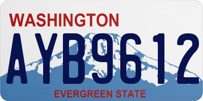 WA license plate AYB9612