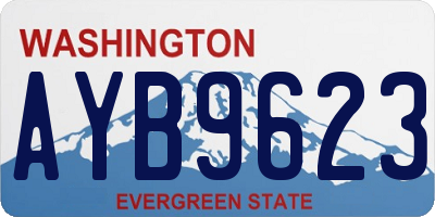 WA license plate AYB9623