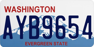 WA license plate AYB9654