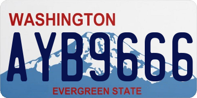 WA license plate AYB9666