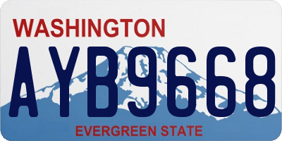 WA license plate AYB9668
