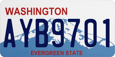 WA license plate AYB9701
