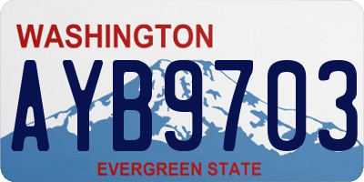 WA license plate AYB9703