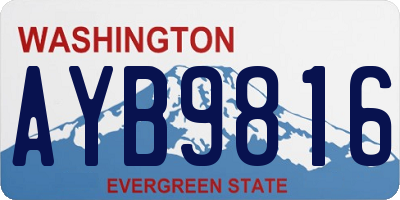 WA license plate AYB9816