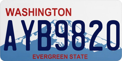 WA license plate AYB9820