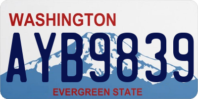 WA license plate AYB9839