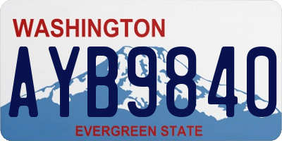 WA license plate AYB9840