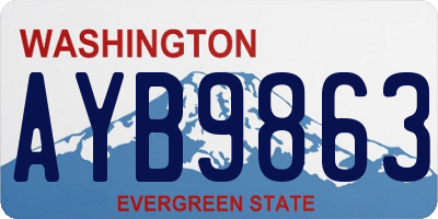 WA license plate AYB9863