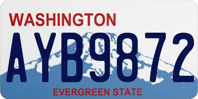 WA license plate AYB9872