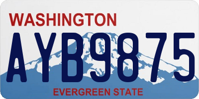 WA license plate AYB9875