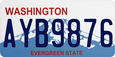 WA license plate AYB9876