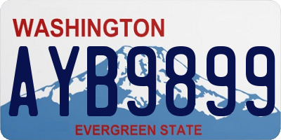 WA license plate AYB9899