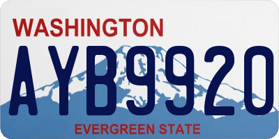 WA license plate AYB9920