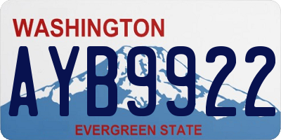 WA license plate AYB9922
