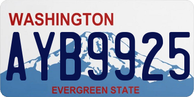 WA license plate AYB9925