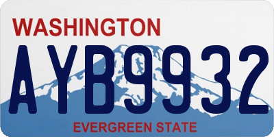 WA license plate AYB9932