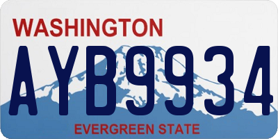 WA license plate AYB9934