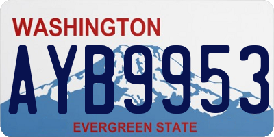 WA license plate AYB9953