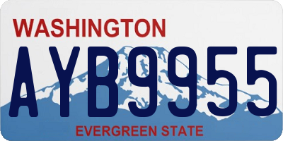WA license plate AYB9955