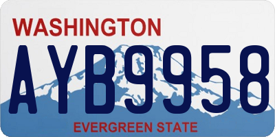 WA license plate AYB9958