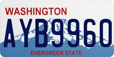 WA license plate AYB9960