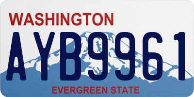 WA license plate AYB9961