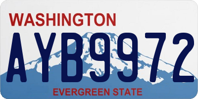 WA license plate AYB9972