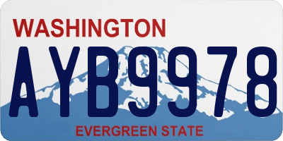 WA license plate AYB9978