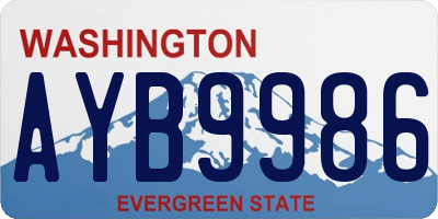 WA license plate AYB9986