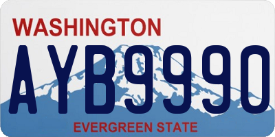 WA license plate AYB9990