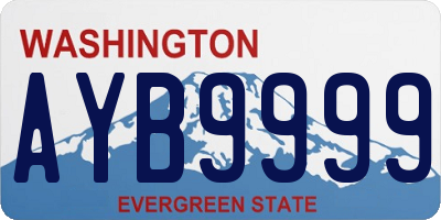 WA license plate AYB9999