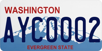 WA license plate AYC0002