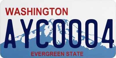 WA license plate AYC0004