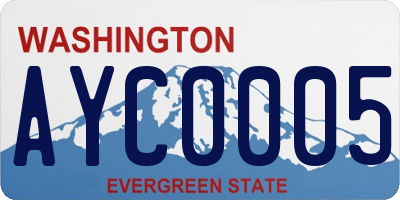 WA license plate AYC0005