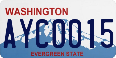 WA license plate AYC0015