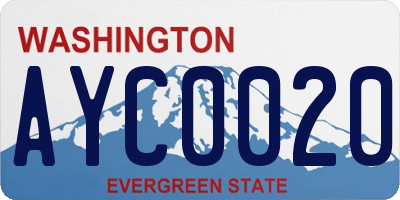 WA license plate AYC0020