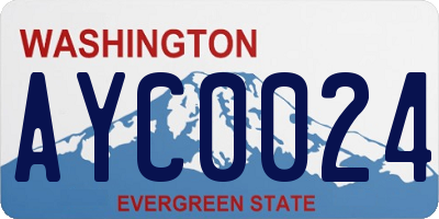 WA license plate AYC0024