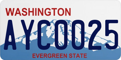 WA license plate AYC0025