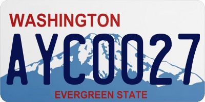 WA license plate AYC0027