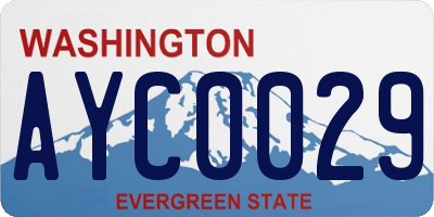 WA license plate AYC0029