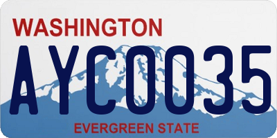 WA license plate AYC0035